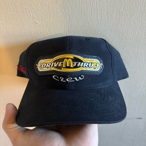 Vintage 90s Bill Elliott #94 McDonalds Drive Thru Crew Snapback Hat Cap Black
